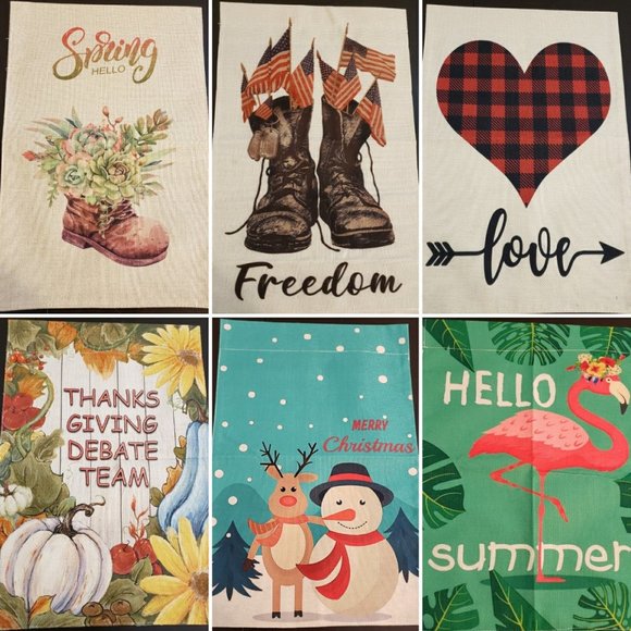 Other - Seasonal garden flags set of 6